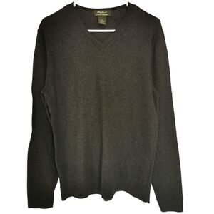 Eddie Bauer Cotton Cashmere V-Neck Charcoal Grey Sweater - Sz S Open To Offers